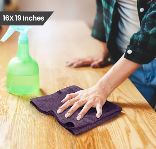 Utopia Towels Kitchen Bar Mops, Pack of 12, 16x19 in, 100% Cotton, Plum - color: Plum, size: 12 Pack