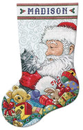 Design Works Crafts Santa with Kitten Counted Cross Stitch Stocking Kit