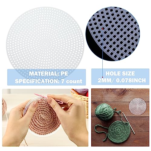 Allazone 58 PCS Mesh Plastic Canvas Sheets 5 Size Round Clear Plastic Canvas for DIY Crafts Embroidery Cross Stitch, Acrylic Yarn Crafting, Knit and Crochet Projects - color: 58 PCS - Circular