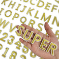 Iron On Letters & Numbers Patches for Fabric Tote Bags Hats Clothing Gold - color: Gold, size: Letters & Numbers