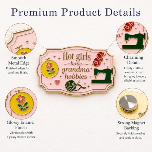 Magnetic Needle Minder, Needle Minder for Cross Stitch Embroidery Sewing, Cute Funny Needleminder Needle Holder, Strong Magnet Needle Nanny, Gift for Women Stitch Lovers, (Embroidery Machine) - color: Embroidery machine