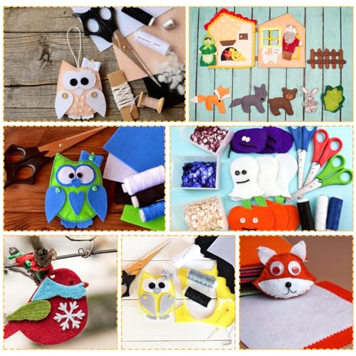 60PCS Felt Sheets Fabric, 4" X 4" Soft Felt Fabric for Crafts Halloween Christmas Fabric Fall Felt Squares for DIY and Sewing Projects (White) - color: White