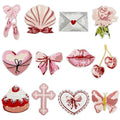 12PCS Cute Embroidered Patches, Iron On Fabric Appliques for DIY Crafts - color: Sweet Themed