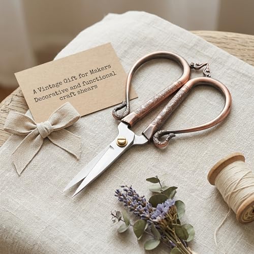 BIHRTC 6.3 Inches Vintage Style Stainless Steel Auspicious Clouds Scissors