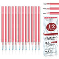 Vanstek 12 Red Erasable Gel Pen Refills, Gel Ink Refills Compatible with Erasable Pens, Fine Point 0.7 mm, Perfect for Writing Planner & Crossword Puzzles - color: 12 Pack Red Refills