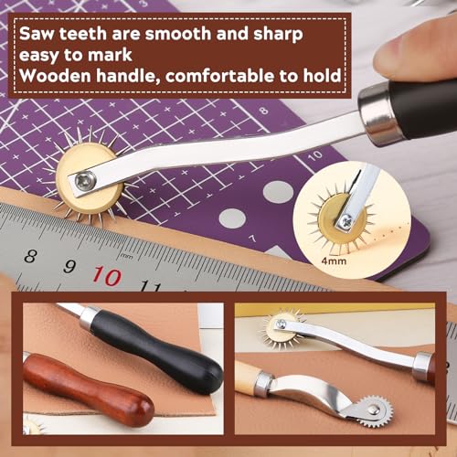 JNENERY 4PCS Tracing Wheel, Stainless Steel Stitch Marking Spacer