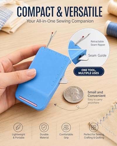 Magnetic Seam Guide for Sewing Machine, with Scale & Seam Ripper - color: Pink