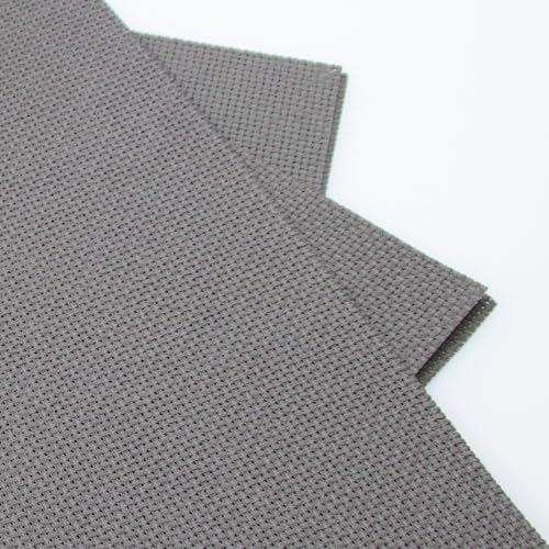 KCS 3 pc of 12" x 18"(30cmx45cm) Counted Cotton Aida Cloth Cross Stitch Fabric (Dark Grey,14CT) - color: Dark Grey, size: 14CT