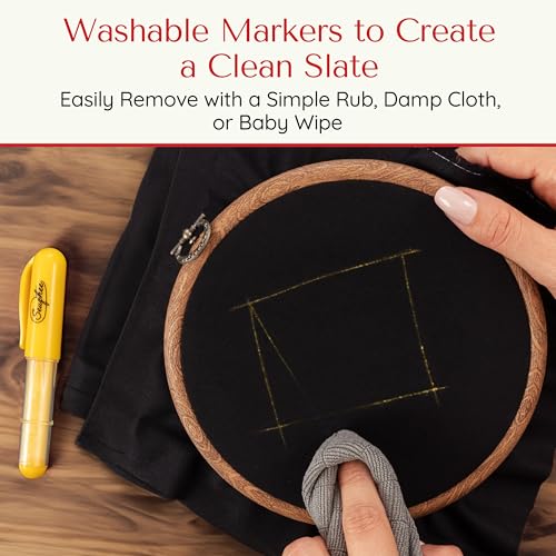 Fabric Markers for Sewing – Ergonomic Tailors Chalk Pen with Improved Dosing Wheel for Sharp Lines - Washable Sewing Chalk Marking Pens that are Compatible with Most Fabrics - Yellow 1 Pack - color: Yellow - 1 Pack
