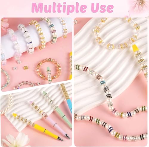 Rhinestone Spacer Beads for Jewelry Making, Bracelet, Pen, Keychain, Crafts