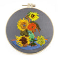 Meecaa Golden Sunflower Embroidery Kit Starter Set, Hand Embroidery Set,Pattern Printed Cross Stitch Set for Beginner Adults, with Embroidery Hoop and Instructions (Golden Sunflower) - color: Golden Sunflower