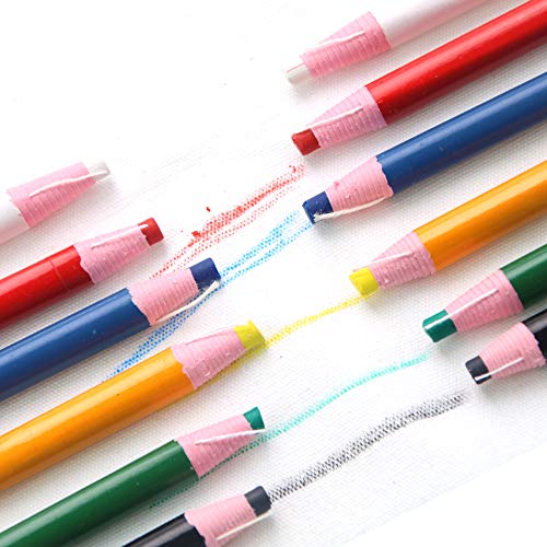 12 Pieces Sewing Mark Pencil Tailor's Marking and Tracing Tools Free Cutting Crayons Sewing Fabric Pencil (Green) - color: Green