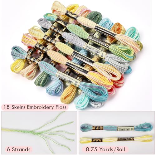 18 Skeins 157 Yards Rainbow Friendship Bracelet String for Sewing - color: Gradient Color