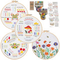 Louise Maelys 4 Pack Embroidery Kit for Beginners Stitch Practice Set - color: 4 embroidery