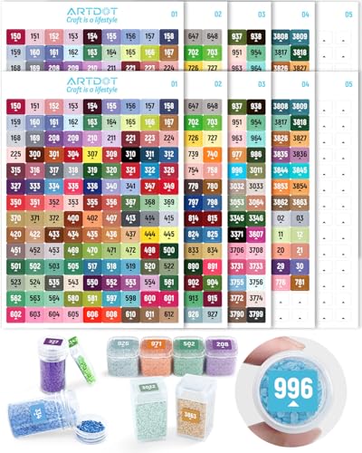 ARTDOT 2 Set Label Stickers for Diamond Art Storage Kits for Adults, 489 Colors Stickers Matched with Actual Embroidery Floss as Diamond Painting Accessories and Cross Stitch Supplies - size: Large