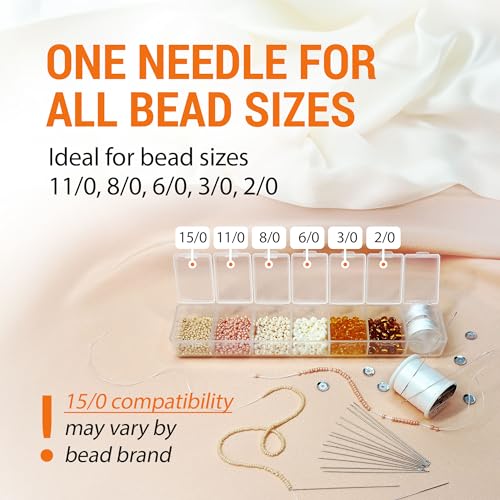 35 Big and Thinner Eye Sharp Needles for Hand Sewing and 100 Straight Beading Needles Size 11 for Bead Projects - Total 135 Needles for Sewing, Crafting, and DIY