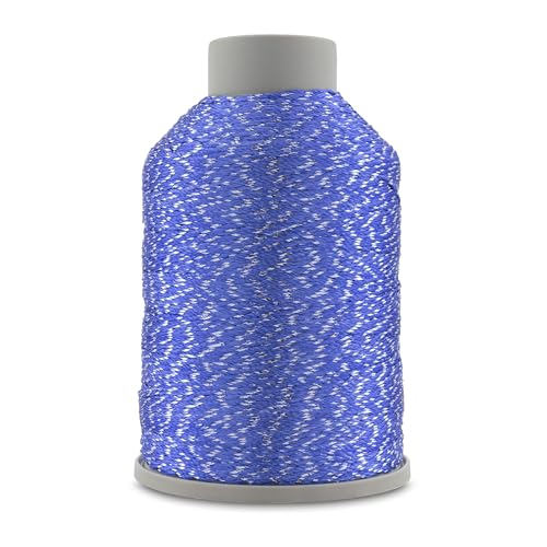 YarnArt Camellia Metallic Shimmer Fine Yarn – Polyester & Metallic Thread for Crochet, Embroidery & Jewelry Making – 20g & 50g Skeins, 192m (Royal Blue, 50g Skein) - color: Royal Blue, size: 50g Skein