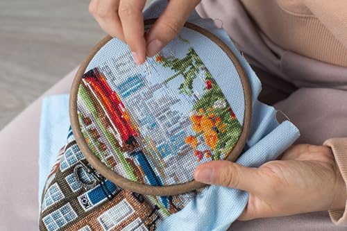Aida Cloth 14 Count Cross Stitch Fabric,60×39inch (14CT,Sky Blue) - color: Sky Blue, size: 14CT