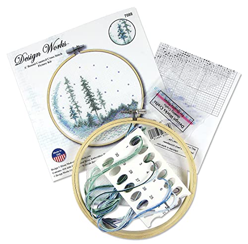 Forest Counted Cross Stitch Kit with Hoop
