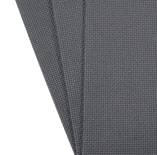 KCS 3 pc of 12" x 18"(30cmx45cm) Counted Cotton Aida Cloth Cross Stitch Fabric (Black,14CT) - color: Black, size: 14CT