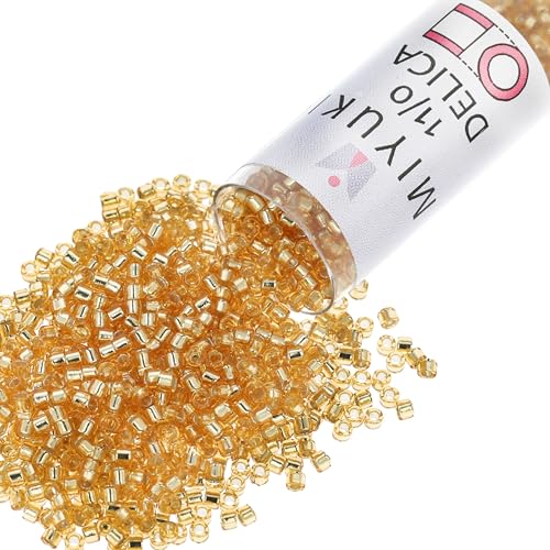 Miyuki Delica Seed Beads - color: DB0042 - Silver-Lined Gold