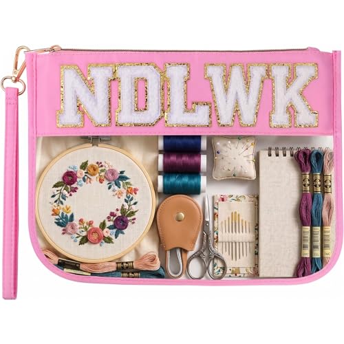 VOOGLAN Needlework Project Bag (Empty), 8 x 12 Inch - color: Pink
