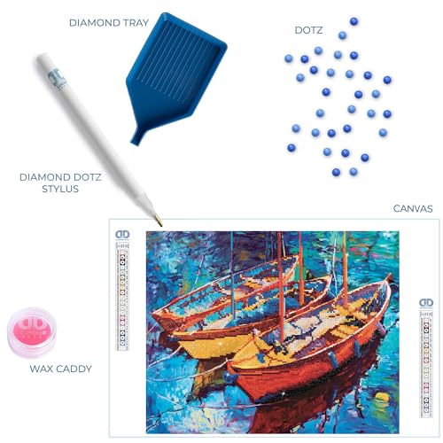DIAMOND DOTZ Dream Boats Sea Diamond Painting Kit for Adults with Gems - size: Dream Boats"
