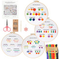 houlishu Classic Hand-Stitched Embroidery Needlecraft Practice Set, Suitable for Beginners and Adults, Includes Various Accessories