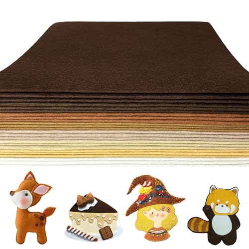 24 Pcs Wool Blend Felt Sheets Bulk, 12"x35", 1MM Thick