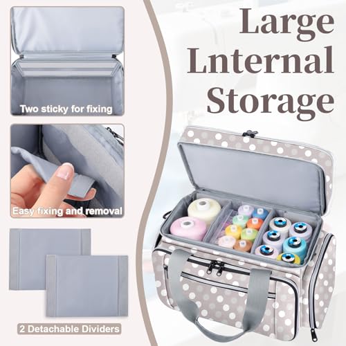 Anitor Sewing Supplies Organizer, Double Layer Sewing Storage Organizer - color: Round Dot, size: Medium