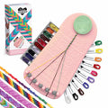 Choose Friendship Bracelet Making Kit – 20 Pre-Cut Threads, Portable Loom with Storage, Makes 8 Bracelets, Craft Gift for Kids Ages 8+, Blush Pink “Macaroon” - color: Macaroon