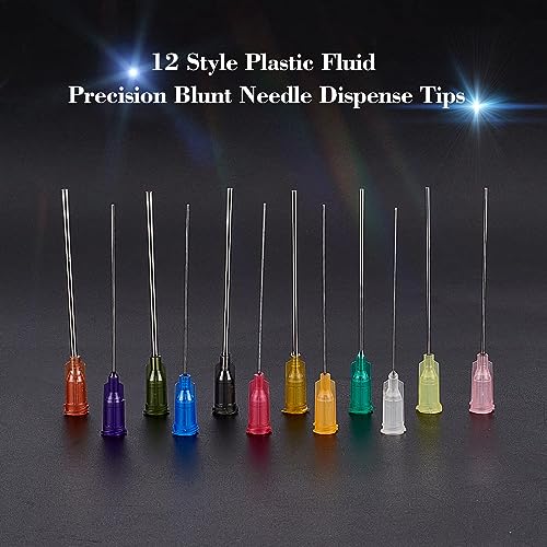 BENECREAT 48PCS 2 Inch 12 Different Gauge Blunt Tip Glue Bottle Needles Dispensing Needle with 304 Stainless Steel Pin for Refilling E-Liquid Inks - size: 2 Inch-12 Size