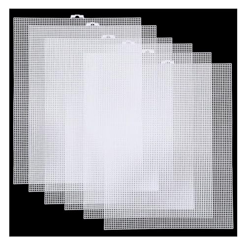 Plastic Canvas Sheets 13.4” x 10.4” Per Sheet, 2.5mm Mesh (About with 7 Holes per inch) Easy-to-Cut Needlepoint Canvas for Cross Stitch, Embroidery, DIY Crafts & Aquarium Dividers (6 Piece) - size: 6 Pcs