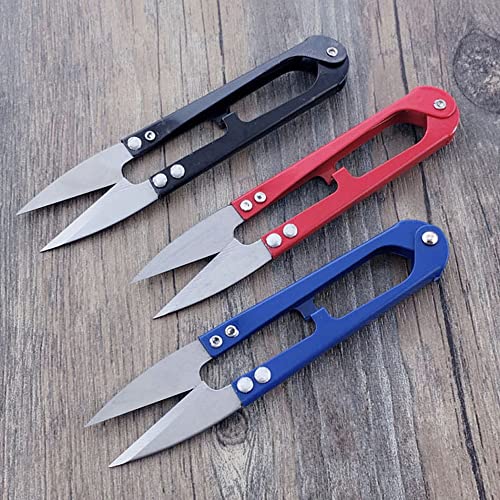 Thread Snips Sewing Scissors 4.9'', 6PCS Small Trimming Clippers U Shape Yarn Cutter for Embroidery Cross Stitch Sewing Craft Supplies(COLOR RANDOM)