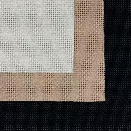 KCS 3 pc of 15" x 18"(38cmx45cm) Counted Cross Stitch Cotton Aida Cloth Needlework Rolled Fabric Box,16CT,Antique White+Khaki+Black - color: Antique White+khaki+black, size: 16CT