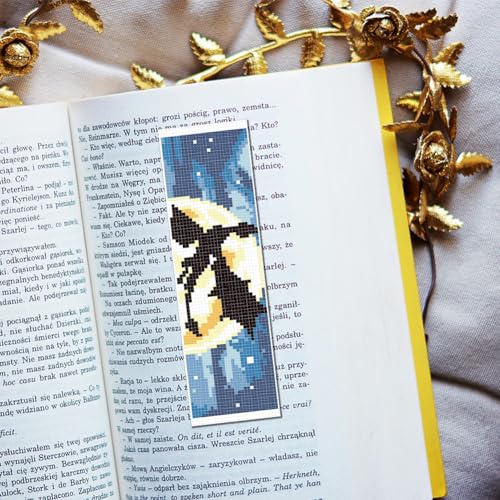 FREEBLOSS 6 Set Cross Stitch Bookmark Kit Stamped Cross Stitch Kit Dark Dragon Embroidery Set with Instruction for Adults 8''*2.4'' - style: Dragon