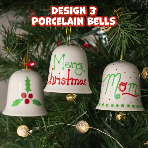 READY 2 LEARN Christmas Crafts, Design Your Own Porcelain Bells