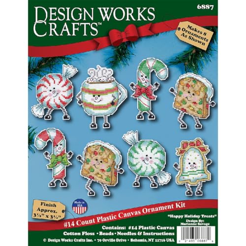Design Works Crafts Happy Holiday Treats Counted Cross Stitch Ornament Kit - Set of 6