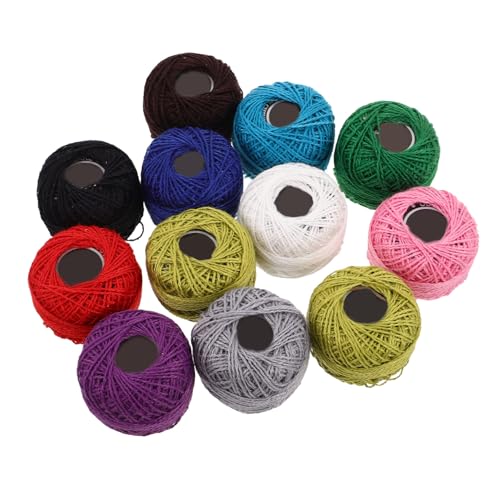 12pcs Embroidery Floss Set Cotton Thread for Cross Stitch and DIY Craft Projects, Colorful Crochet Thread Kit with Soft Sturdy Yarn, Decorative for Sewing and Making