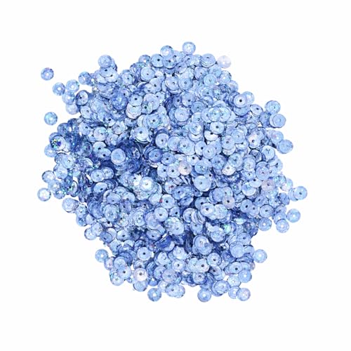 Mandala Crafts 6mm Cup Holographic Sky Blue Sequins for Sewing Embroidery - color: Holographic Sky Blue, size: 6mm Cup Sequins