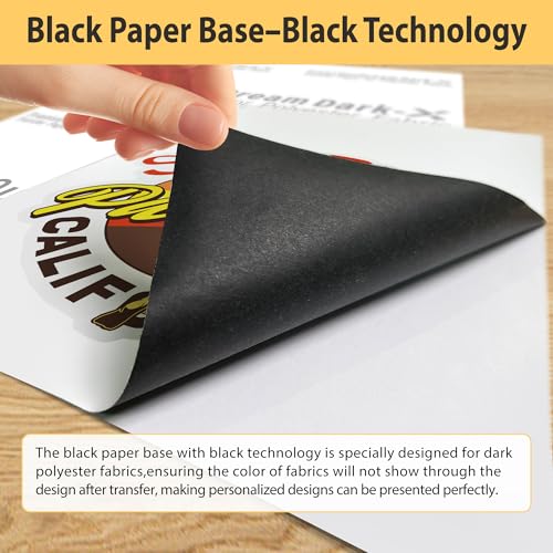 TransOurDream Heat Transfer Paper Supplies for Dark Polyester Fabrics (Dark X, 8.5"x11", 10 Sheets) Printable Iron on Heat Transfer Vinyl for Inkjet Printer - color: Darkx, size: 10 Sheets