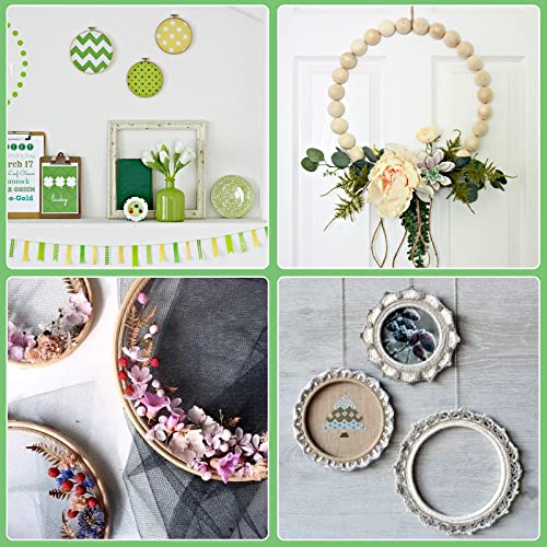 ZOCONE 6 PCS Beech Wood Embroidery Hoops, Wood Circle Hoop Ring Cross Stitch Hoop for Embroidery, Cross Stitch, Needlework, Art Craft Handy Sewing and Christmas Decoration (Size-6") - style: Size-6"