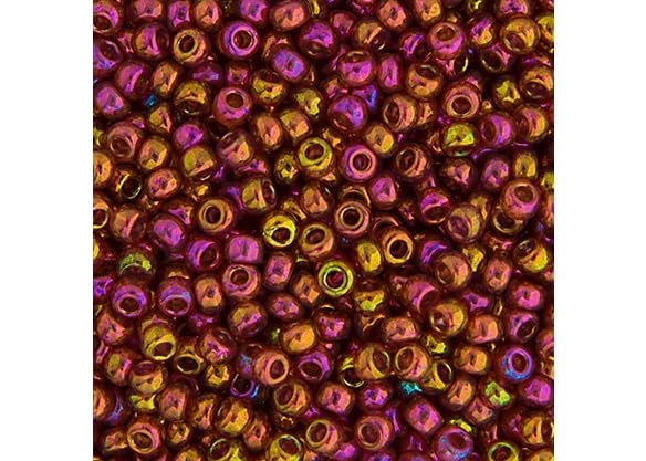 Miyuki Seed Bead 11/0 APX.22g - Dark Topaz Rainbow Gold Luster Japanese Glass Seed Beads - color: Dark Topaz Rainbow Gold Luster