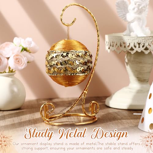 MorningRo 1 Pcs Ornament Display Stand 7.5" Metal Hook Christmas,Gold - color: Gold