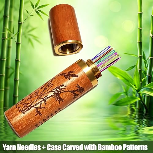 Yarn Needles Tapestry Needles Darning Needles Large-Eye Aluminum - 10 Pieces Weaving Needle for Crocheting with Wooden Needle Case