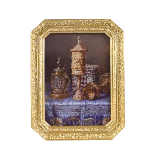 Vintage Picture Frames 5x7 Octagon Gold Antique Ornate Picture Frames for Tabletop and Wall Mount with Glass Front Retro Home Decor Old Fashioned Victorian Photo Gallery Wall Decor - color: Gold, size: 5x7