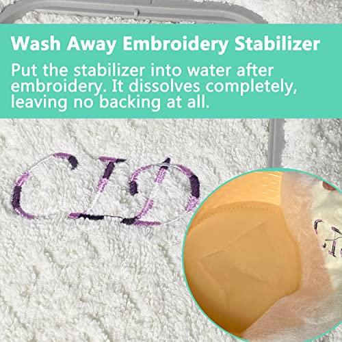 Craftido Wash Away Embroidery Stabilizer Backing -12" x 25 Yd/Roll - size: 12"x25yd roll