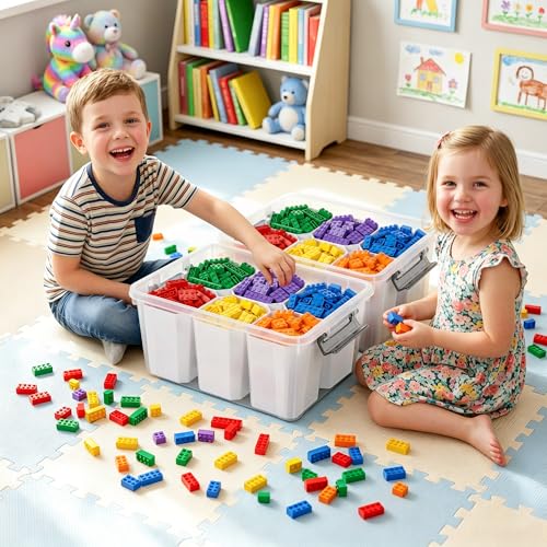 17 Qt Craft Organizers and Storage with Removable Divider, Marker Organizer for Crayons, Pencils & Art Supply, 1 Pack - size: 17 Qt - Divider