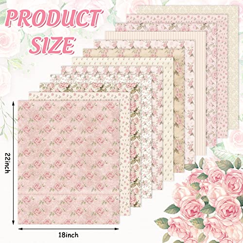 Whaline 12Pcs Spring Cotton Fabric Bundles 18 x 22 Inch Retro Floral Printed Fat Quarters Pink Flower Quilting Patchwork Squares Sewing Fabrics for DIY Handmade Crafting Home Party Decor - color: Pink, size: 18 x 22 inches