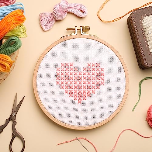 MECCANIXITY Plastic Mesh Canvas Sheet 7.7cm/ 3" White Round Blank Canvas for Embroidery Needlepoint, Knit Crochet Mesh, Pack of 15